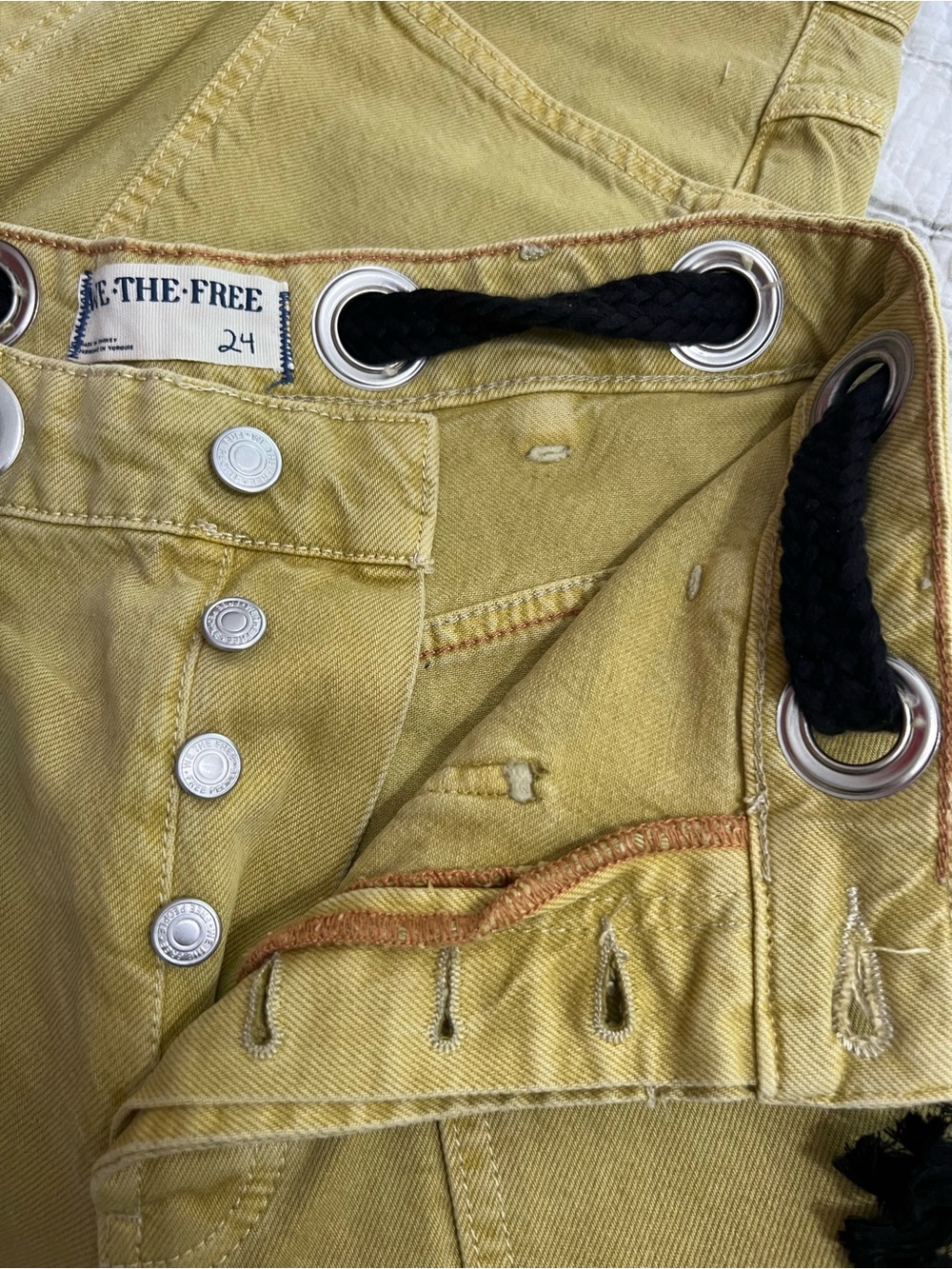 NWOT We The Free Moxie Barrel Jean Citrine Dream Splatter Paint Design Sz 24, 28 - Picture 9 of 9